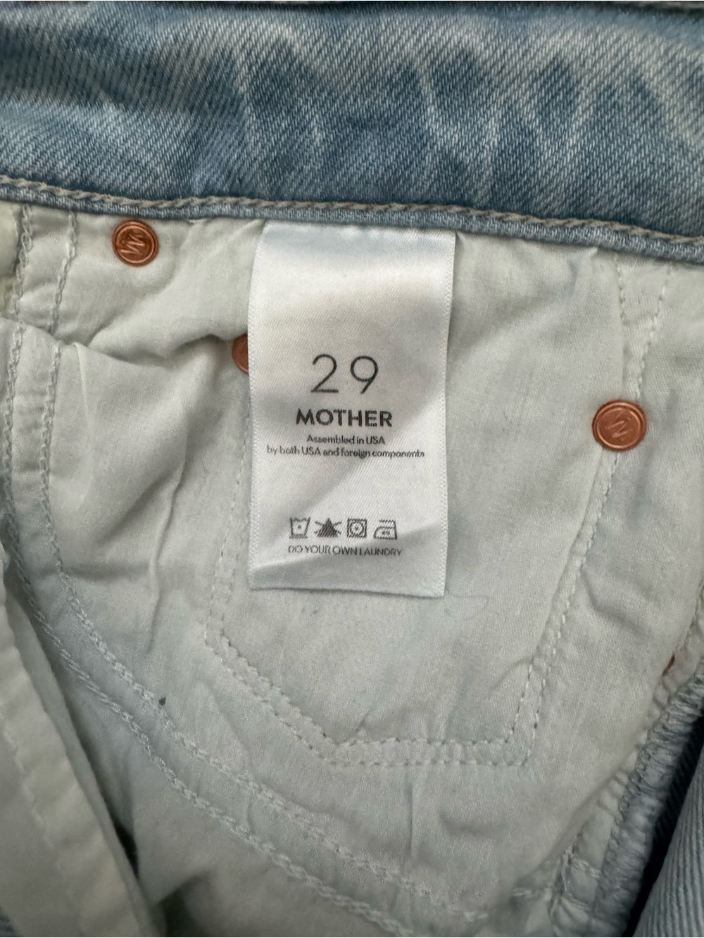 MOTHER Light Blue Wide-Leg Raw Hem Jeans - Picture 4 of 5